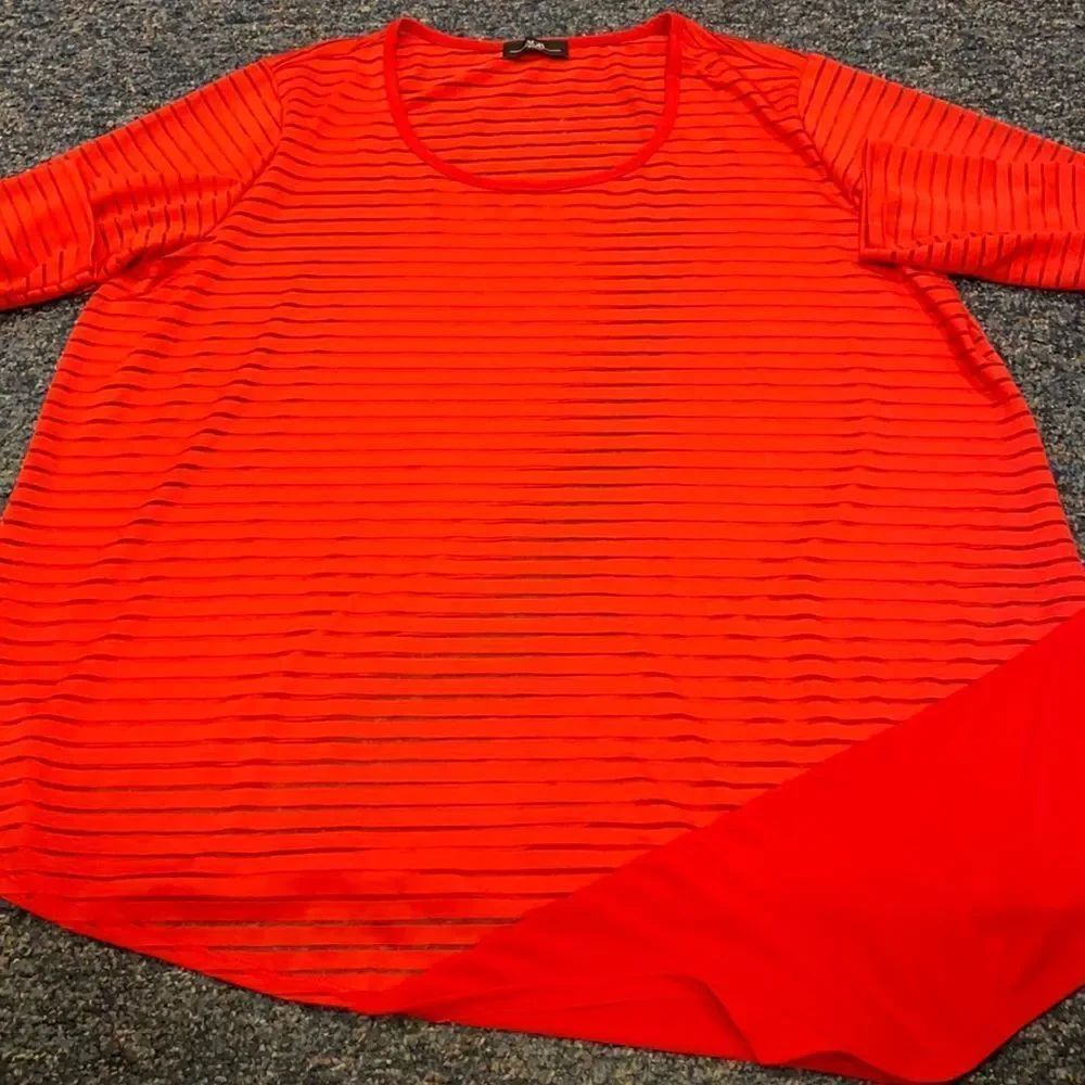 AGB red textured top sz. 1X